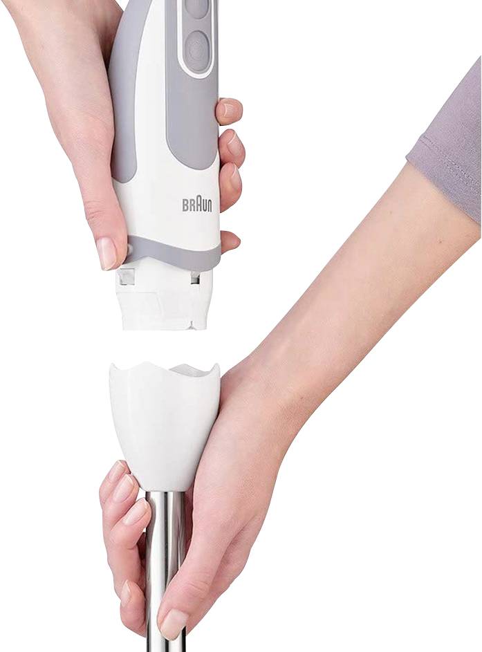 Braun MultiQuick 5 Vario MQ 5245 Stabmixer 1000 W inkl. Mixaufsatz, kabelgebunden Weiß, Grau