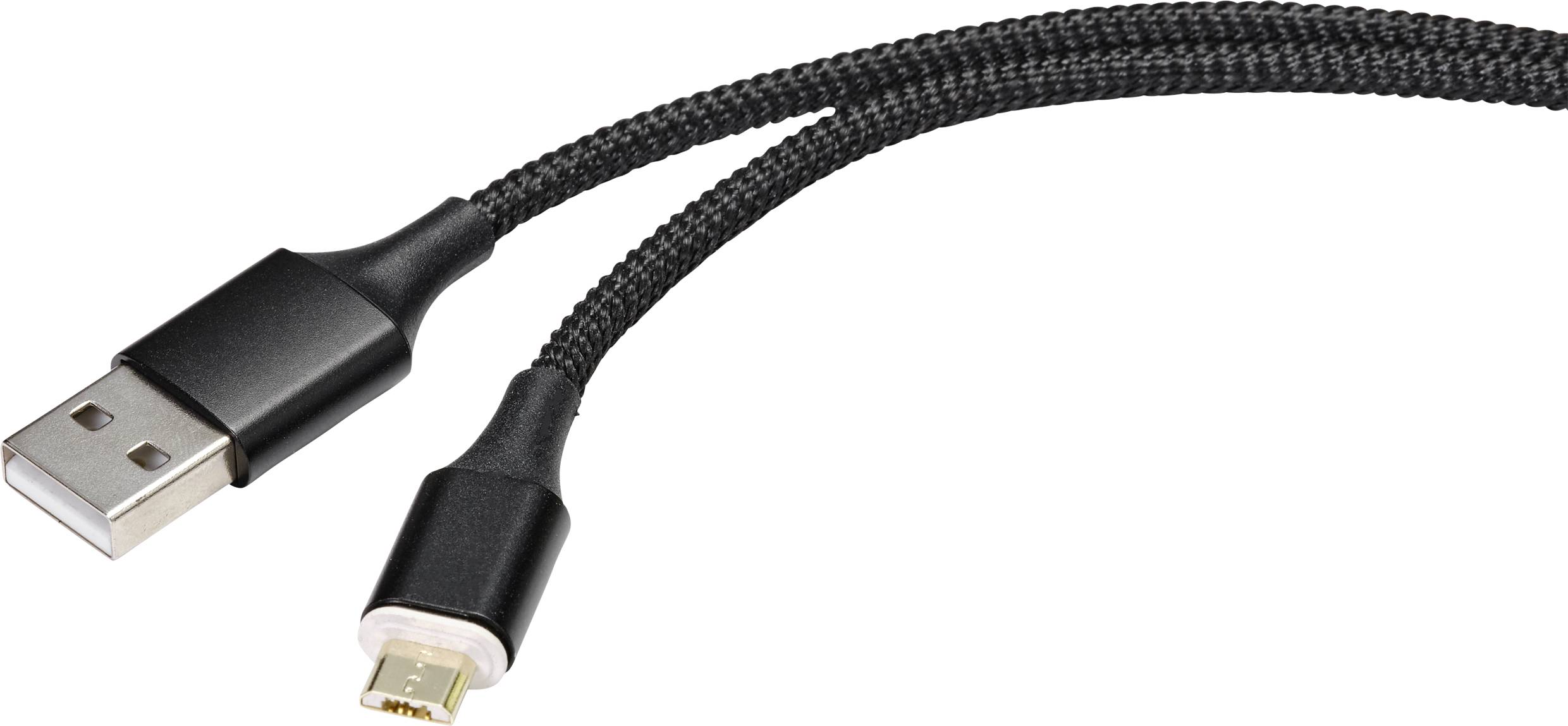 Renkforce USB-Kabel USB 2.0 USB-A Stecker, USB-Micro-B Stecker 1.00m Schwarz magnetischer Stecker RF-4746074
