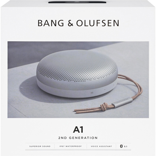 Bang & Olufsen Beosound A1, 2.Gen. Bluetooth® Lautsprecher Freisprechfunktion, Outdoor, spritzwassergeschützt, staubfest Grau
