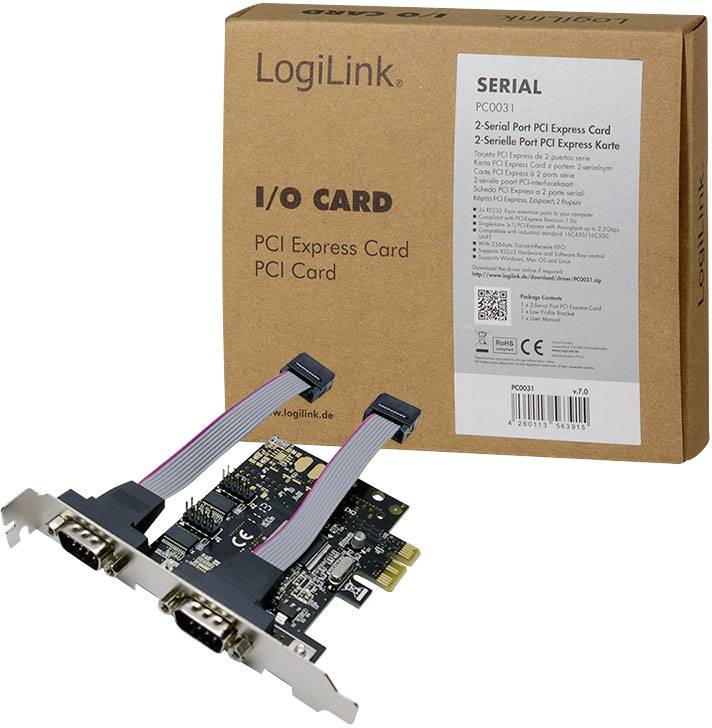 LogiLink PC0031 Serielle Steckkarte Seriell (9pol.) PCIe