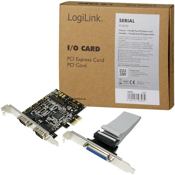 LogiLink PC0033 Serielle/Parallele Steckkarte Parallel (IEEE 1284), Seriell (9pol.) PCIe