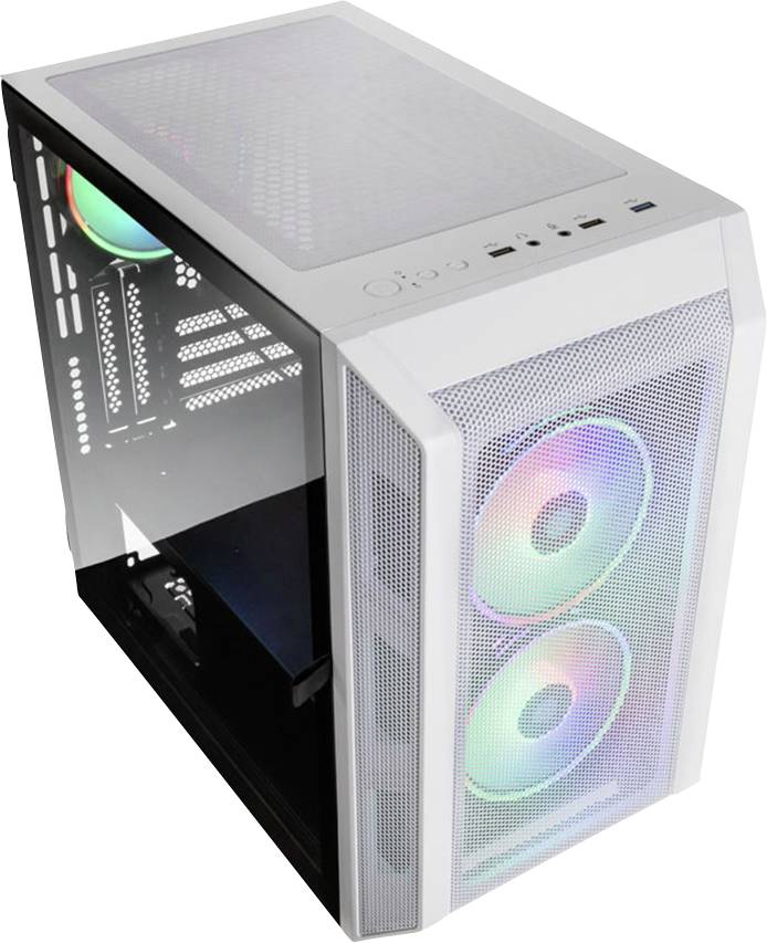 Kolink CITADEL MESH RGB WHITE Midi-Tower Gaming-Gehäuse, Gehäuse Weiß