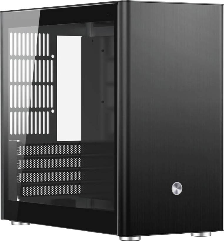 Jonsbo V9 Black Midi-Tower Gehäuse, Gaming-Gehäuse Schwarz