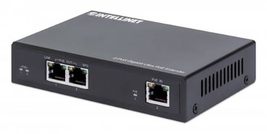 Intellinet 561600 PoE Extender 10 / 100 / 1000MBit/s IEEE 802.3af (12.95 W), IEEE 802.3at (25.5 W), IEEE 802.3bt
