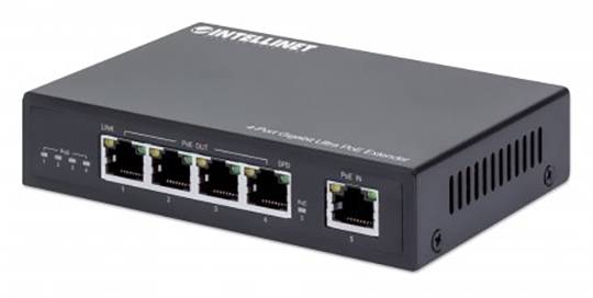 Intellinet 561617 PoE Extender 10 / 100 / 1000MBit/s IEEE 802.3af (12.95 W), IEEE 802.3at (25.5 W), IEEE 802.3bt
