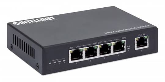 Intellinet 561617 PoE Extender 10 / 100 / 1000MBit/s IEEE 802.3af (12.95 W), IEEE 802.3at (25.5 W), IEEE 802.3bt