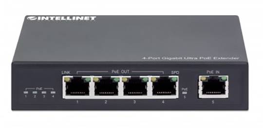 Intellinet 561617 PoE Extender 10 / 100 / 1000MBit/s IEEE 802.3af (12.95 W), IEEE 802.3at (25.5 W), IEEE 802.3bt