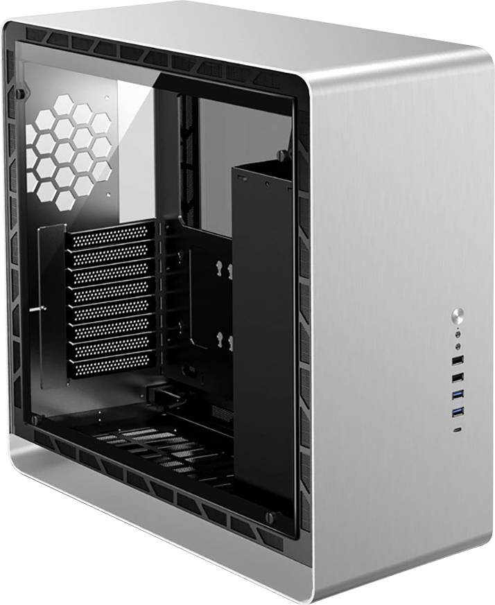 Jonsbo UMX6-G Silver Midi-Tower Gaming-Gehäuse, Gehäuse Silber