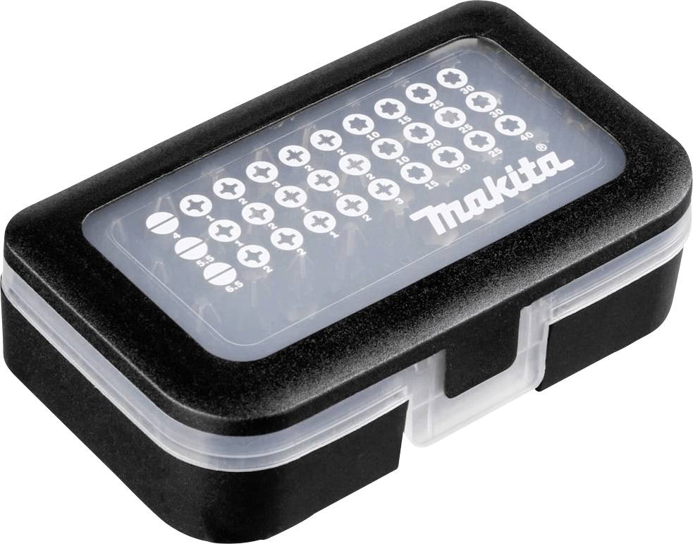 Makita D-30667 Bit-Set 31teilig Schlitz, Kreuzschlitz Phillips, Kreuzschlitz Pozidriv, T-Profil inkl. Bithalter