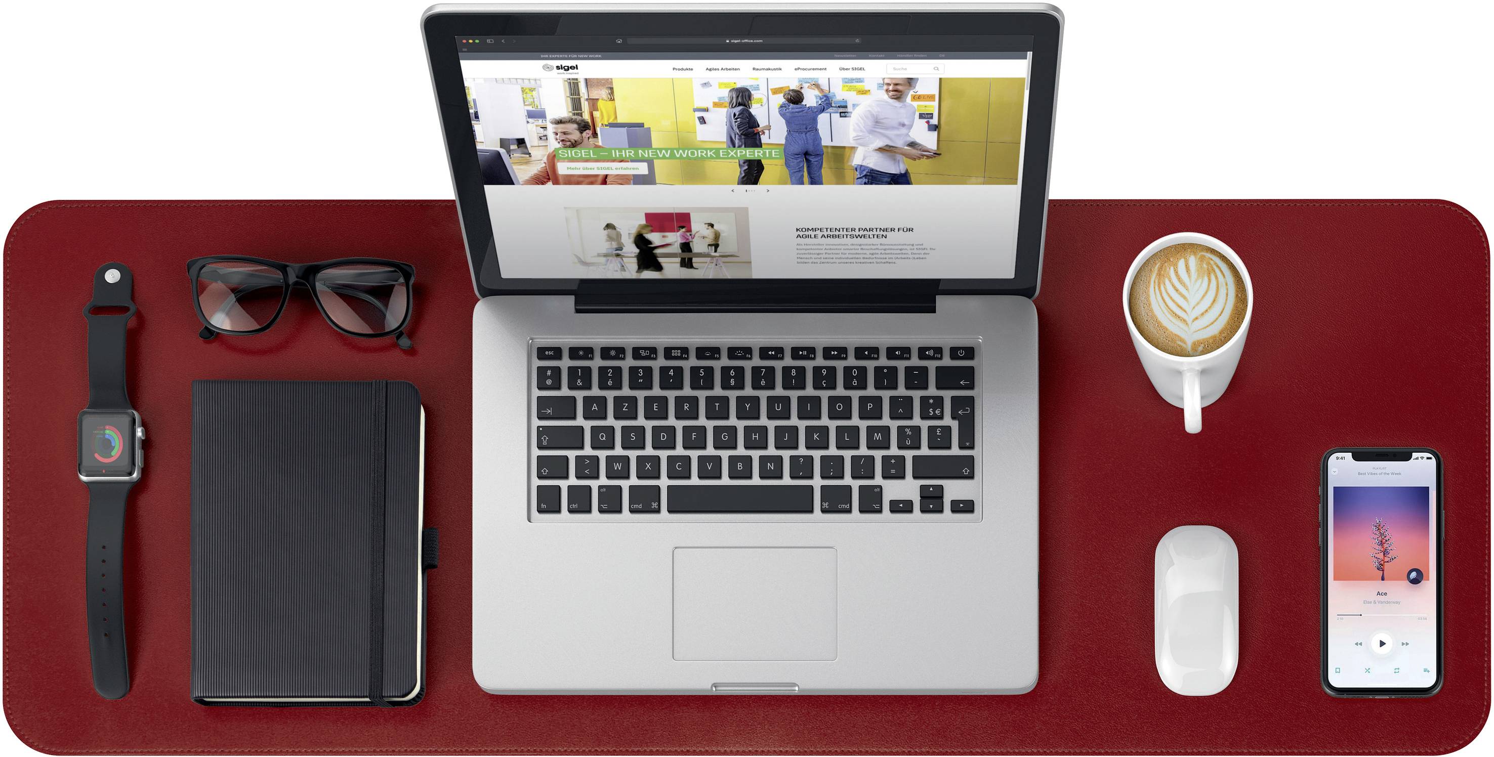 Sigel SA603 Schreibunterlage Rot, Schwarz (B x H) 800mm x 300mm