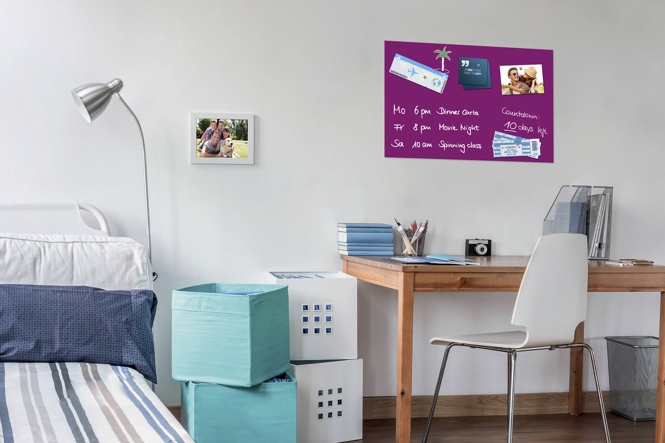 BE! Board Glas-Magnetboard (B x H) 60 cm x 40 cm Beere B1204