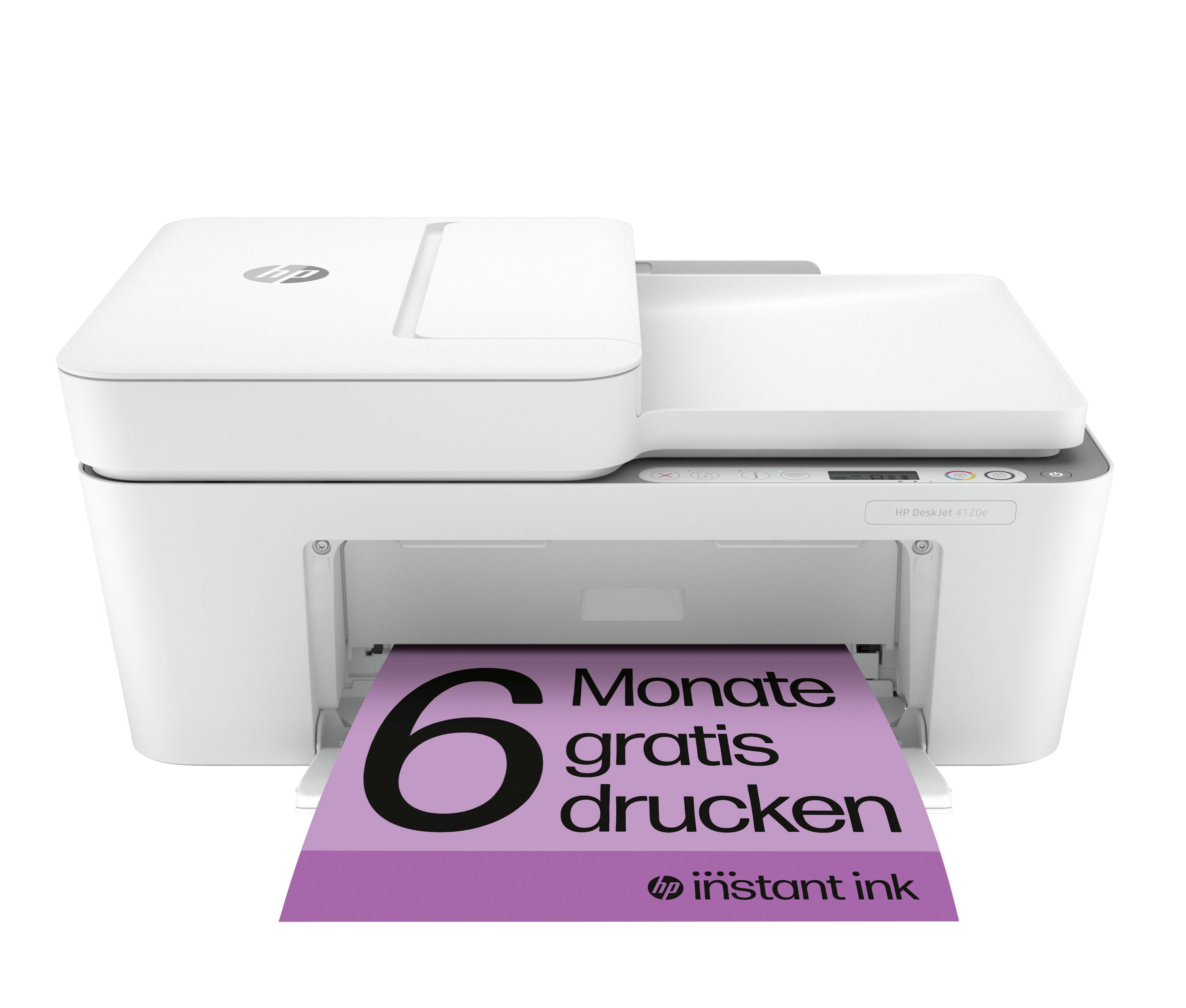 HP Deskjet 4120e All-in-One HP+ Tintenstrahl-Multifunktionsdrucker A4 Drucker, Kopierer, Scanner, Fax Instant Ink, WLAN