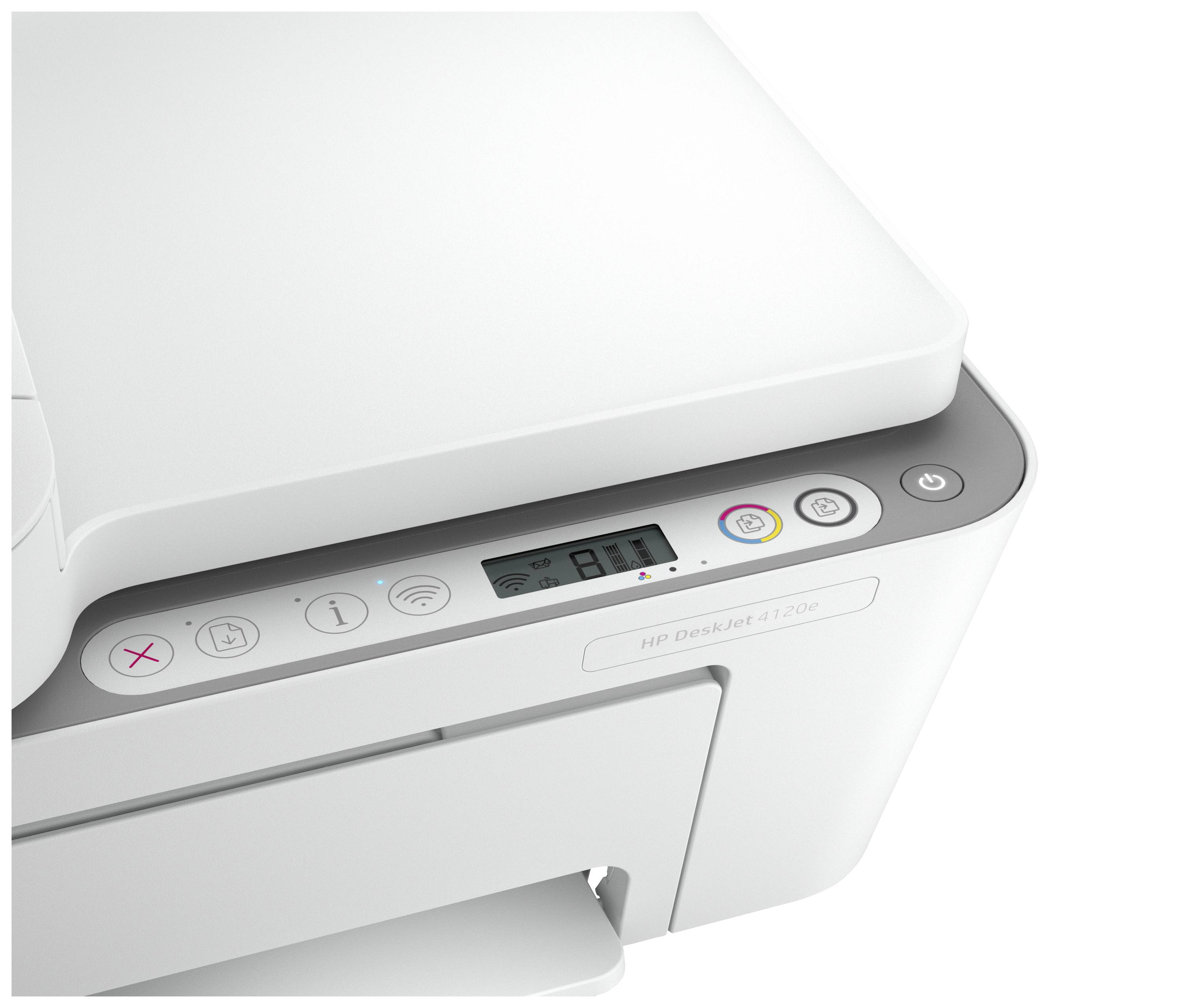 HP Deskjet 4120e All-in-One HP+ Tintenstrahl-Multifunktionsdrucker A4 Drucker, Kopierer, Scanner, Fax Instant Ink, WLAN
