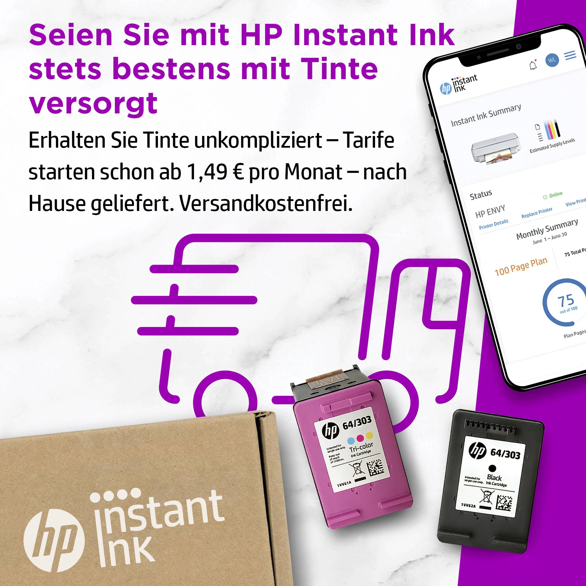 HP Envy 6020 e Multifunktionsdrucker Tintenstrahl Farbe A4 Drucker, Scanner, Kopierer HP Instant Ink, Duplex, WLAN, Bluetooth®