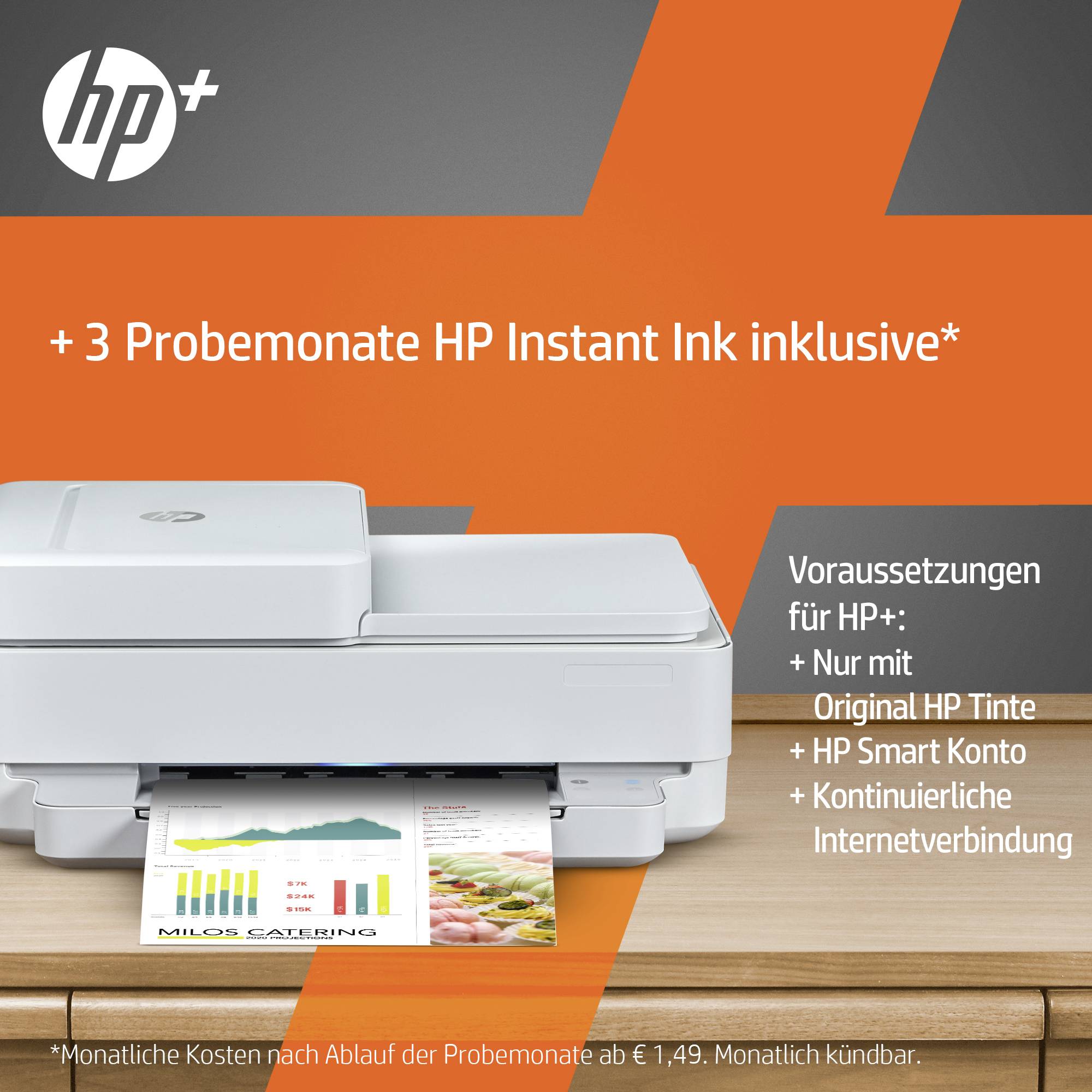 HP ENVY 6420e All-in-One HP+ Multifunktionsdrucker Tintenstrahl Farbe A4 Drucker, Scanner, Kopierer, Fax HP Instant Ink, Duplex, WLAN, Bluetooth®