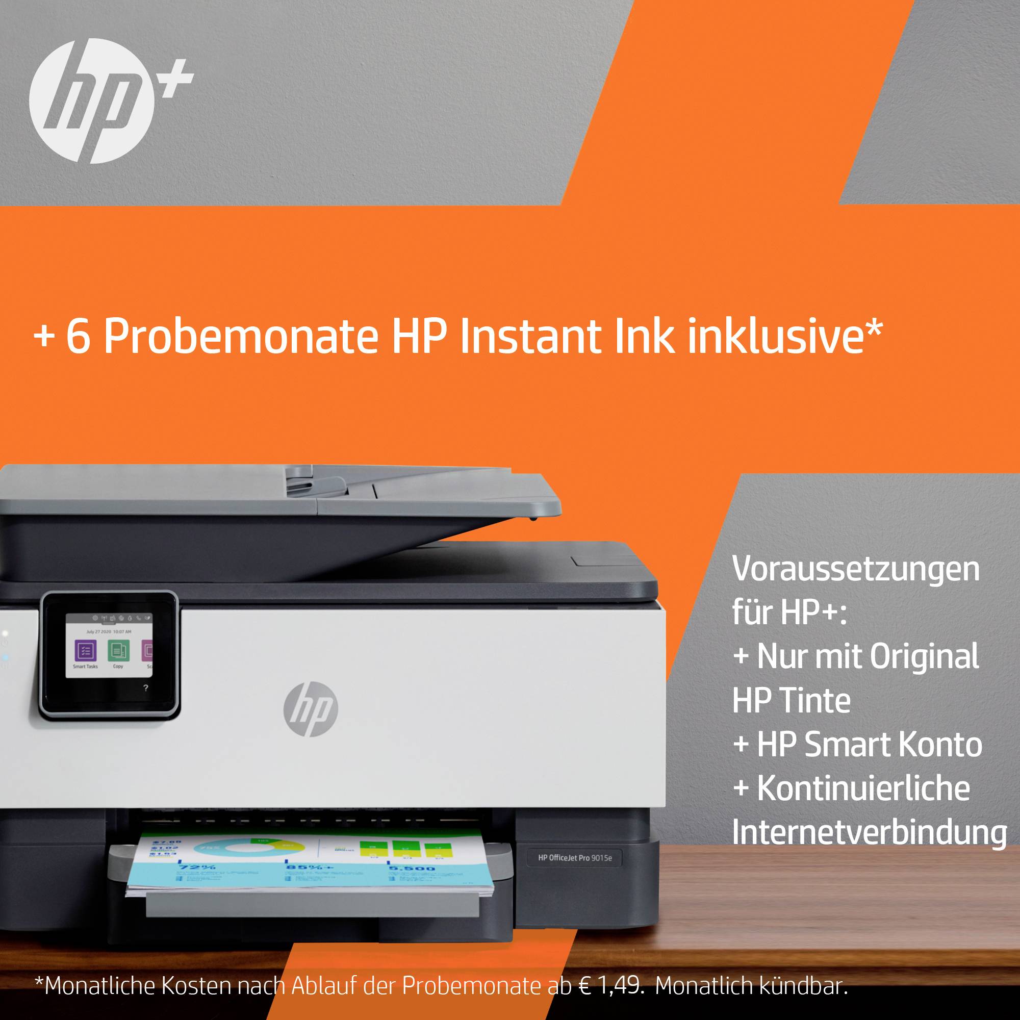 HP OfficeJet Pro 9010 e Multifunktionsdrucker Tintenstrahl Farbe A4 Drucker, Scanner, Kopierer, Fax HP Instant Ink, Duplex, LAN, WLAN