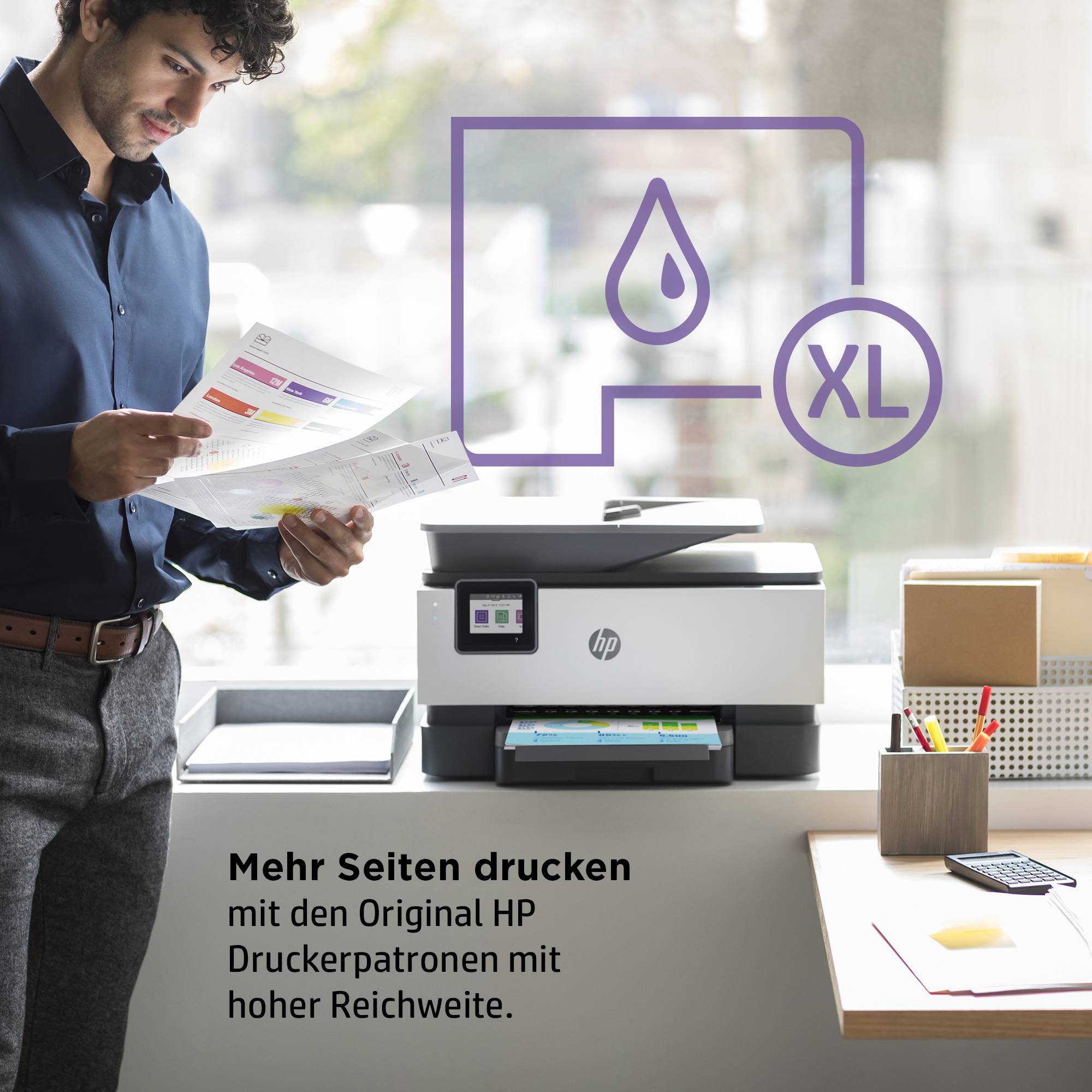 HP OfficeJet Pro 9010 e Multifunktionsdrucker Tintenstrahl Farbe A4 Drucker, Scanner, Kopierer, Fax HP Instant Ink, Duplex, LAN, WLAN