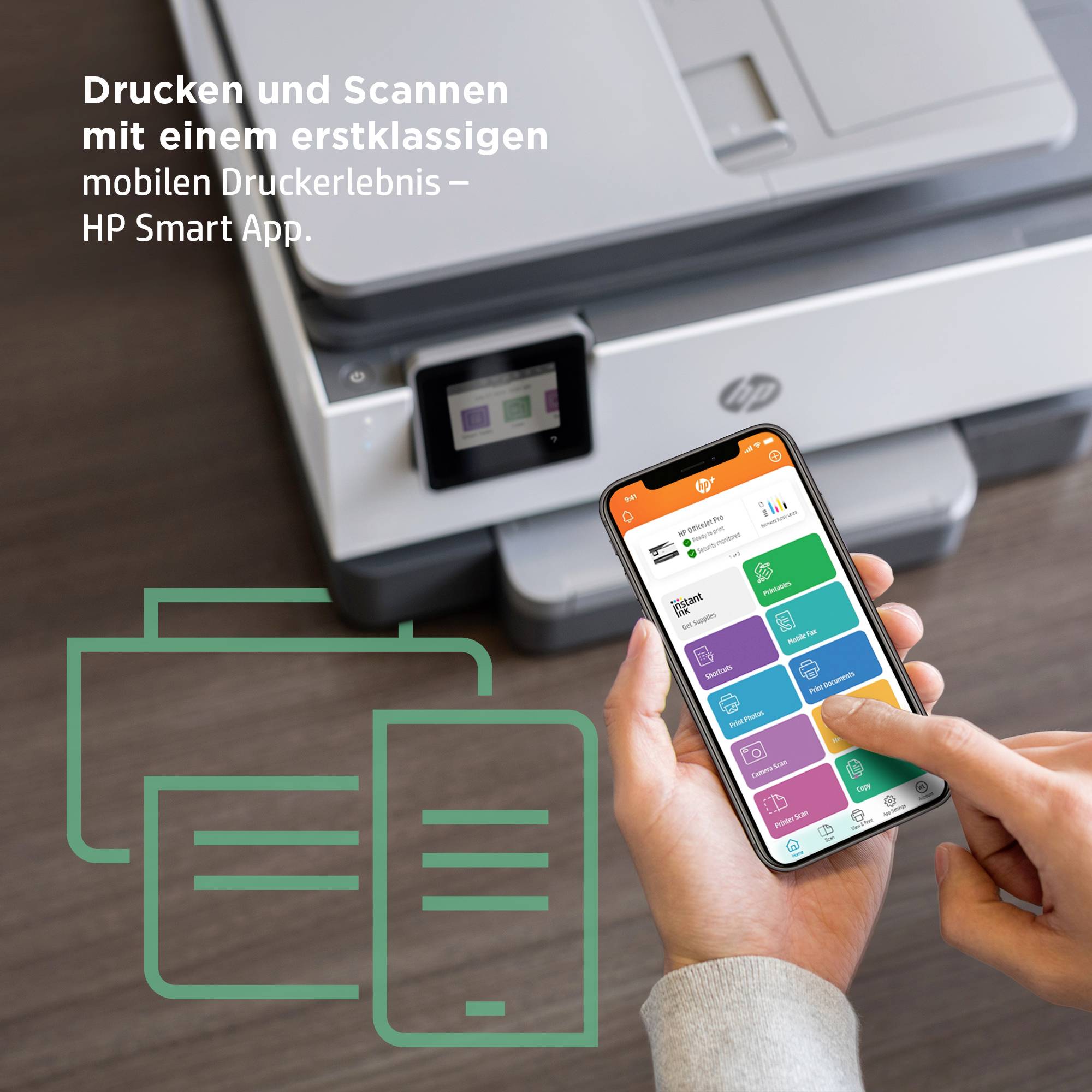 HP OfficeJet Pro 9010 e Multifunktionsdrucker Tintenstrahl Farbe A4 Drucker, Scanner, Kopierer, Fax HP Instant Ink, Duplex, LAN, WLAN