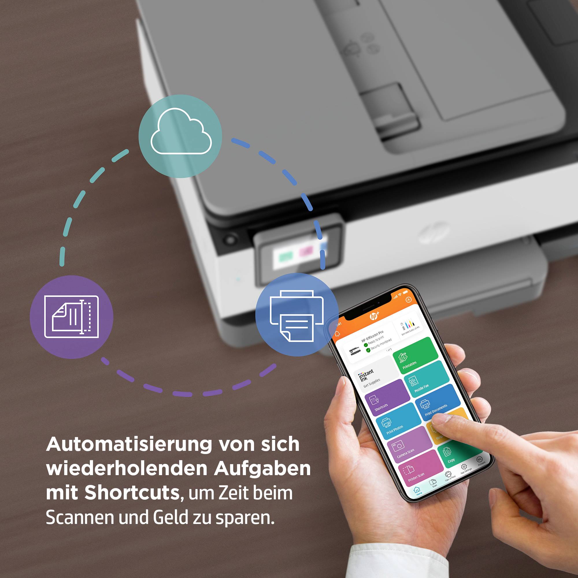 HP OfficeJet Pro 8022 e Multifunktionsdrucker Tintenstrahl Farbe Drucker, Scanner, Kopierer, Fax HP Instant Ink, Duplex, LAN, WLAN