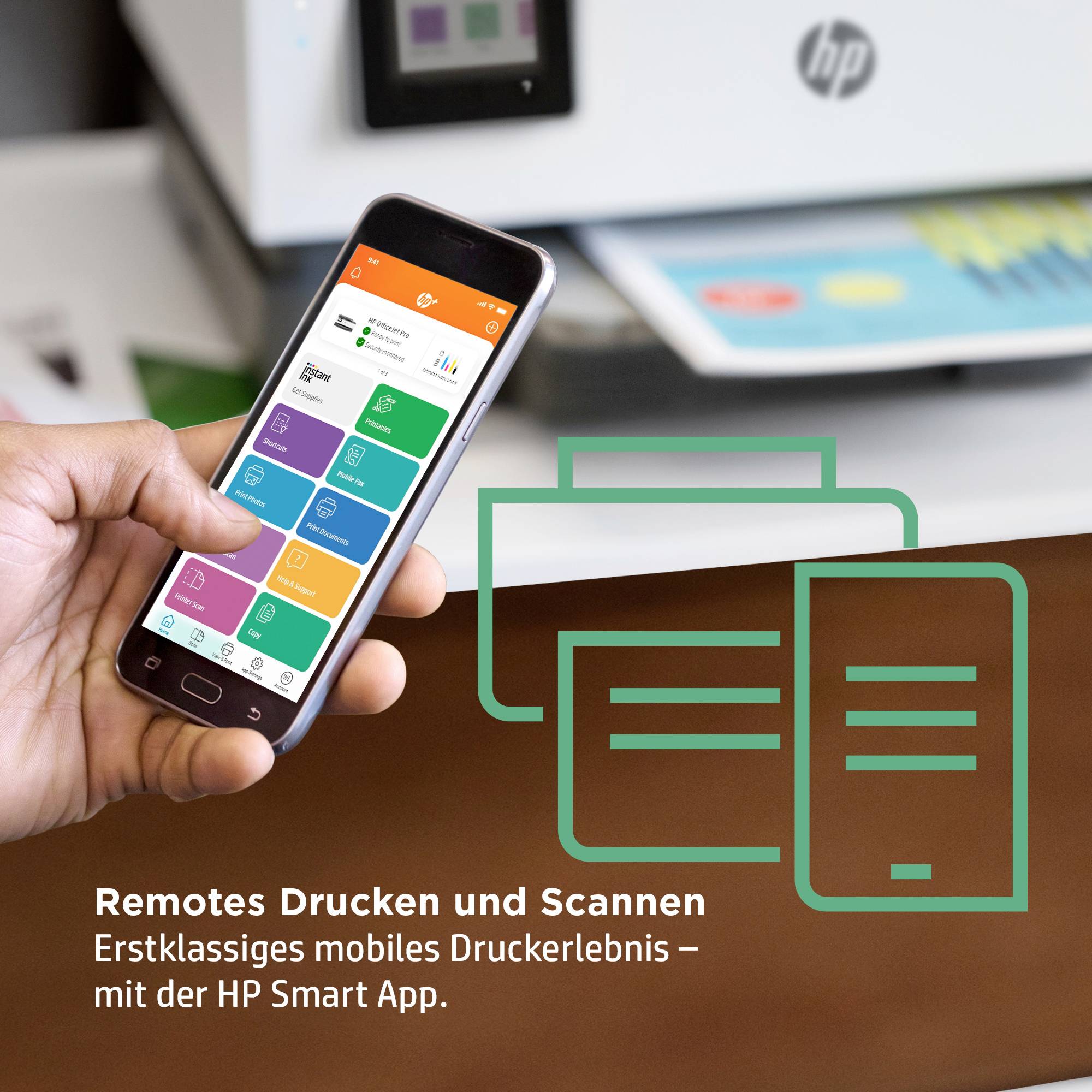 HP OfficeJet Pro 8022 e Multifunktionsdrucker Tintenstrahl Farbe Drucker, Scanner, Kopierer, Fax HP Instant Ink, Duplex, LAN, WLAN