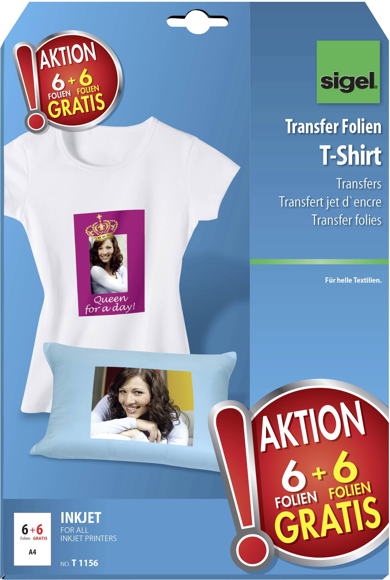 Sigel T1156 T-Shirt-Transferfolie 197 g/m² 12 Blatt