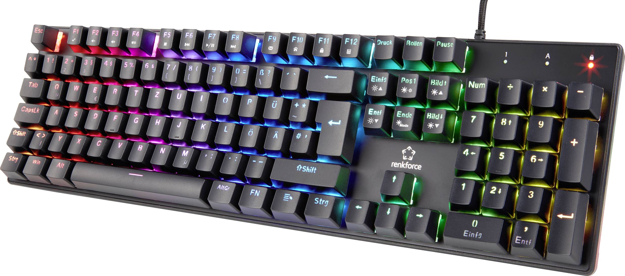 Renkforce RF-GMK-550 USB Gaming-Tastatur Beleuchtet Deutsch, QWERTZ, Windows® Schwarz