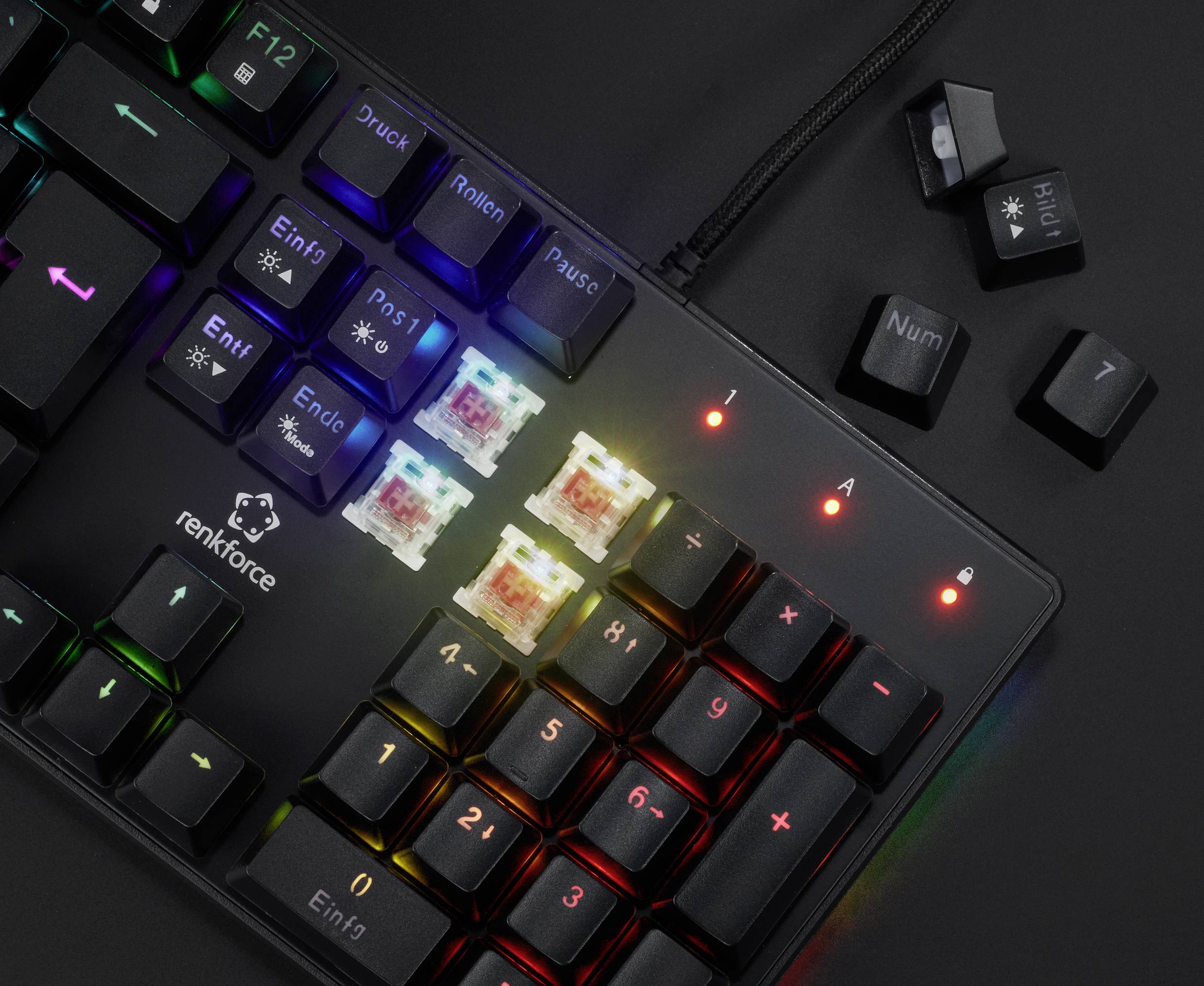 Renkforce RF-GMK-550 USB Gaming-Tastatur Beleuchtet Deutsch, QWERTZ, Windows® Schwarz