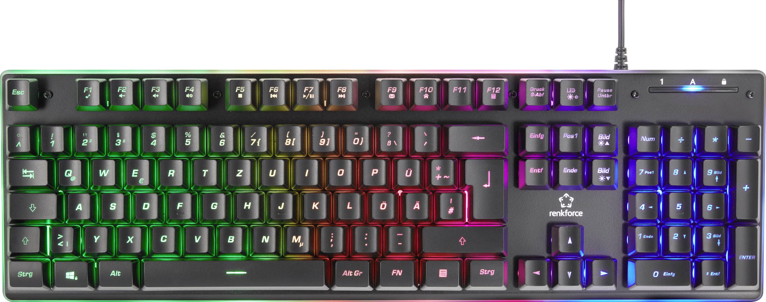 Renkforce RF-GMK-150 USB Gaming-Tastatur Deutsch, QWERTZ Schwarz Beleuchtet