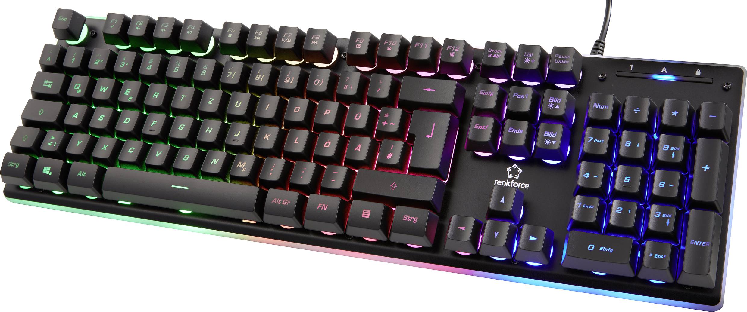Renkforce RF-GMK-150 USB Gaming-Tastatur Deutsch, QWERTZ Schwarz Beleuchtet