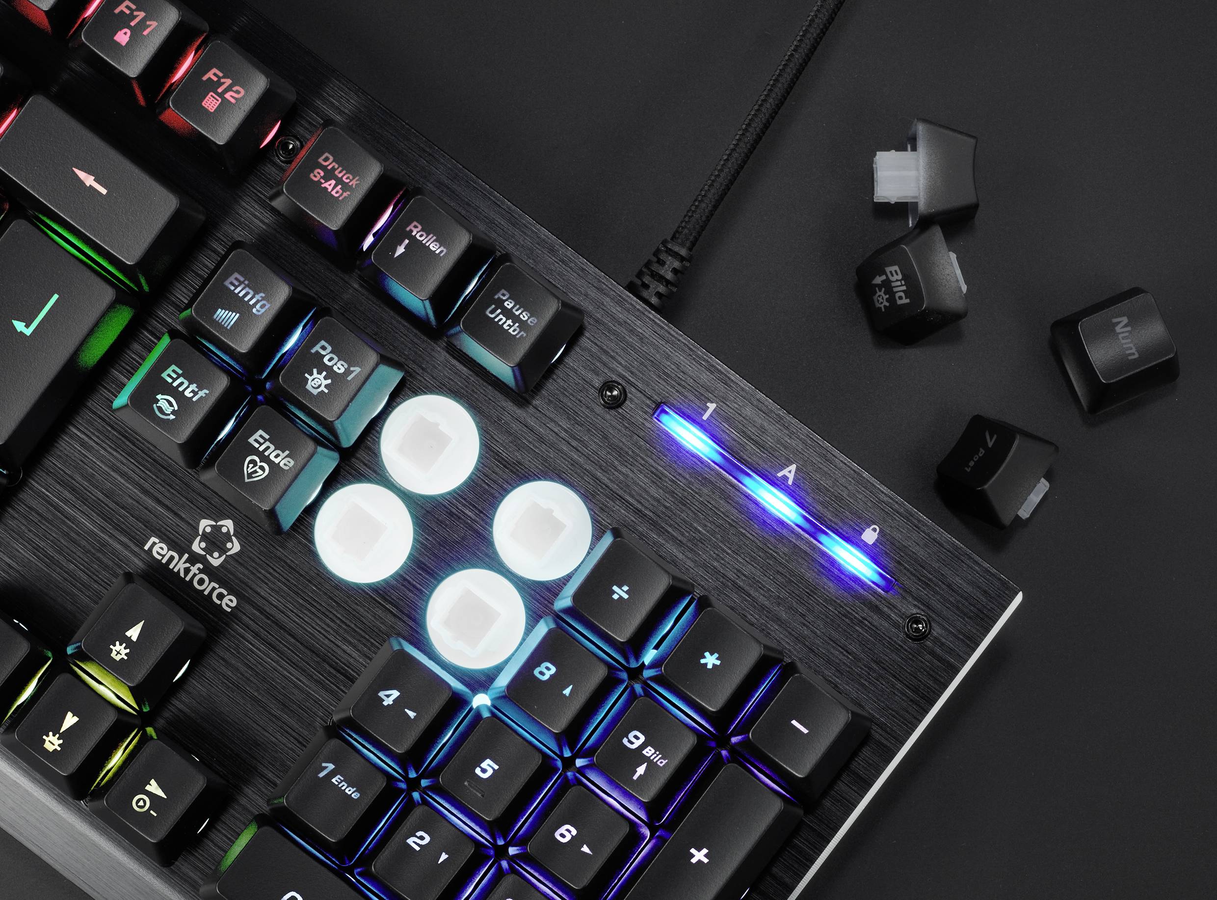 Renkforce RF-GMK-250 USB Gaming-Tastatur Deutsch, QWERTZ Schwarz Beleuchtet