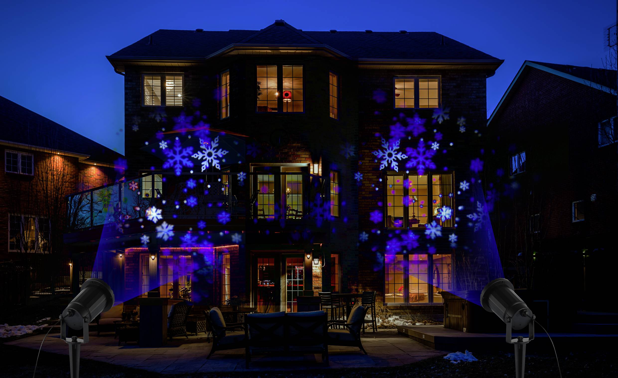 Garten Projektor Schneefall 2373334 Blau, Weiß Schwarz mit Animation, mit Erdspieß