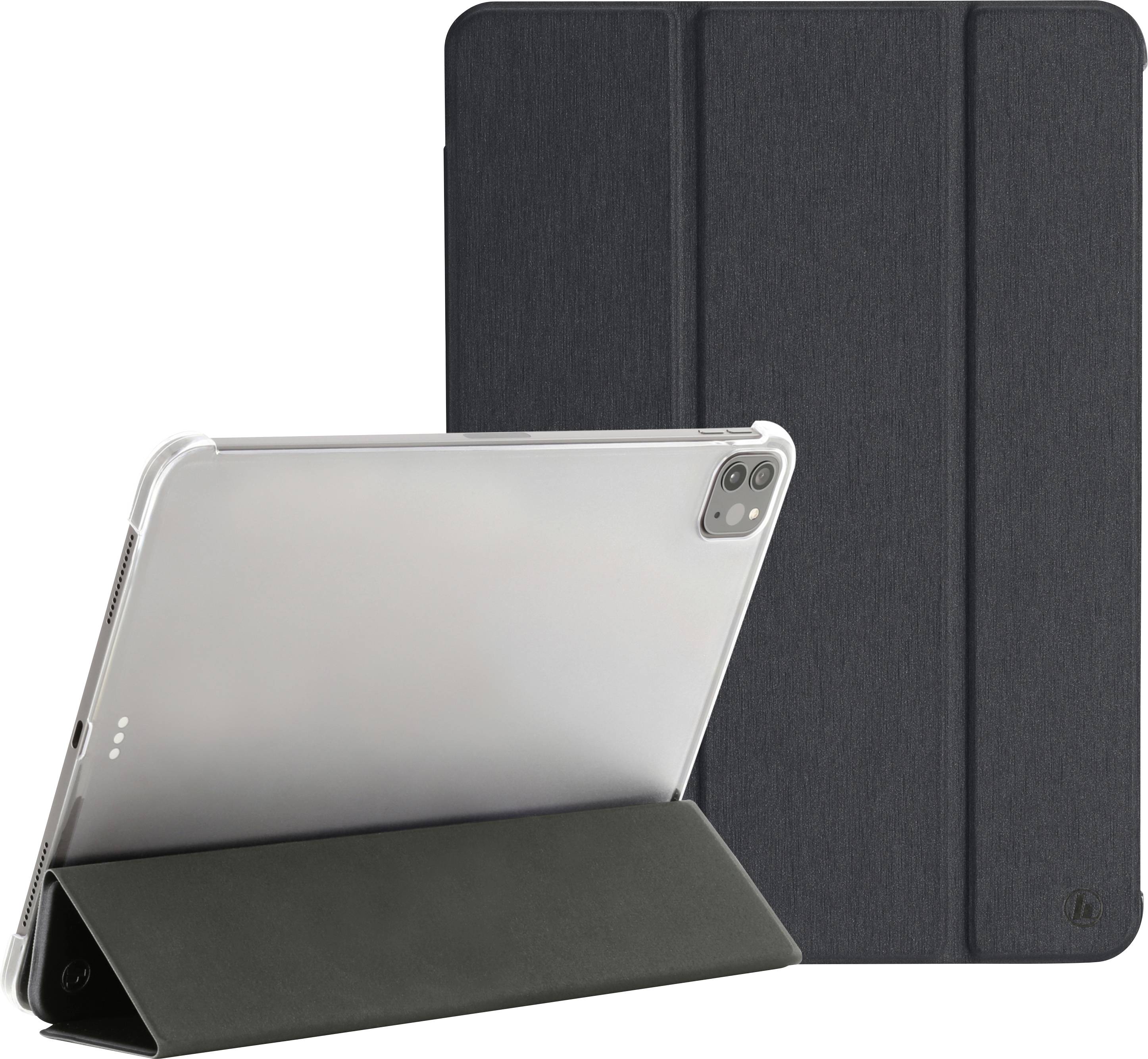 Zwei iPad-Schutzhüllen in Schwarz. Eine Hülle steht aufrecht, die andere liegt. Beide haben eine einfache, minimalistische Design.