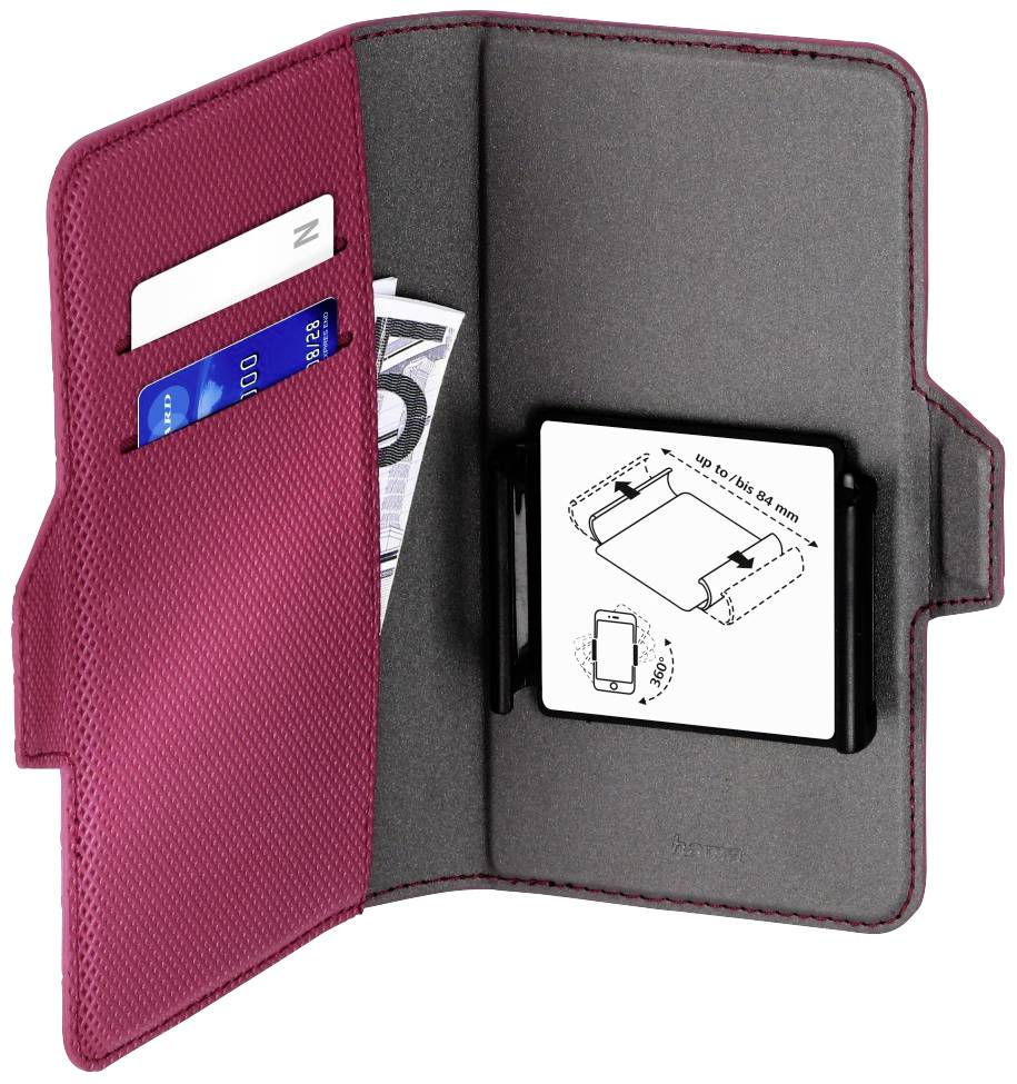 Hama Smart Move - Metallic Booklet Universal Universal Rubin-Rot