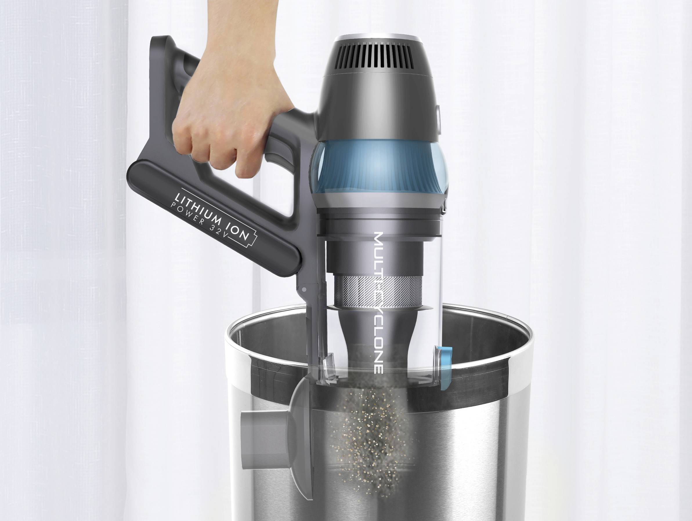 Trisa Quick Clean Professional T9621 9496.2110 Akku-Handstaubsauger 600W mit Staubbeutel, Zyklon-Technik, inkl. Akku