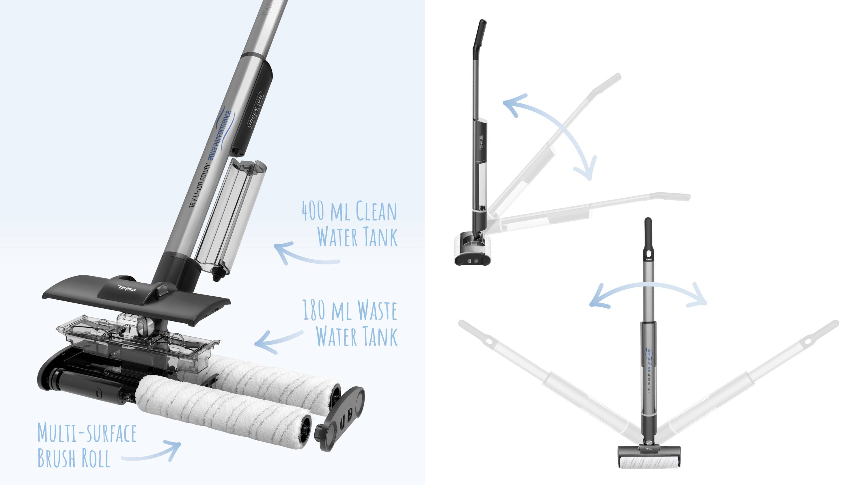 Trisa Wet Clean Comfort T9746 Hartbodenreiniger 60 W inkl. Akku