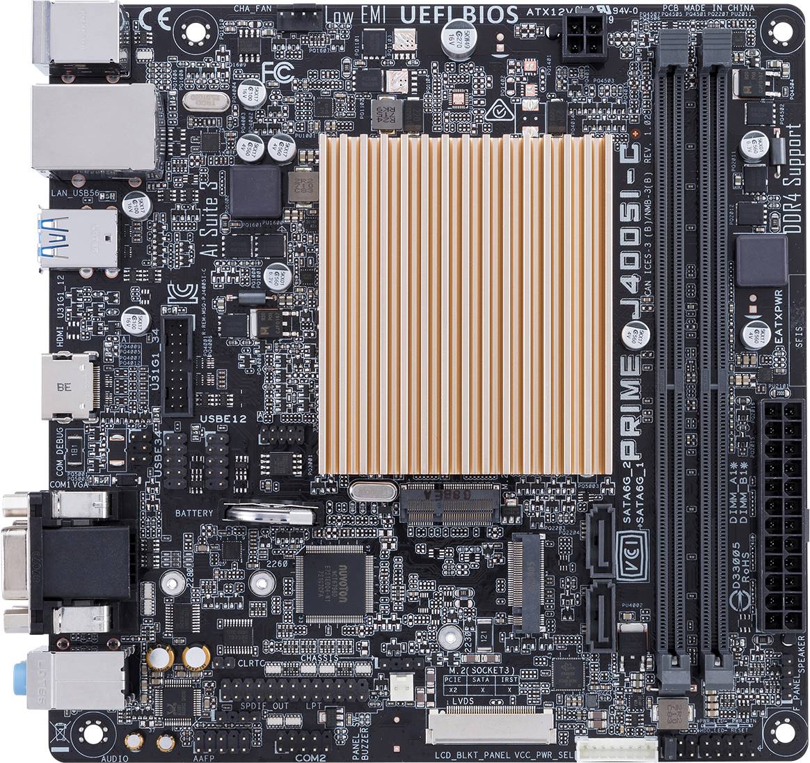 Asus PRIME J4005I-C Mainboard Sockel (PC) SoC Intel® Celeron® Formfaktor (Details) Mini-ITX Mainboa