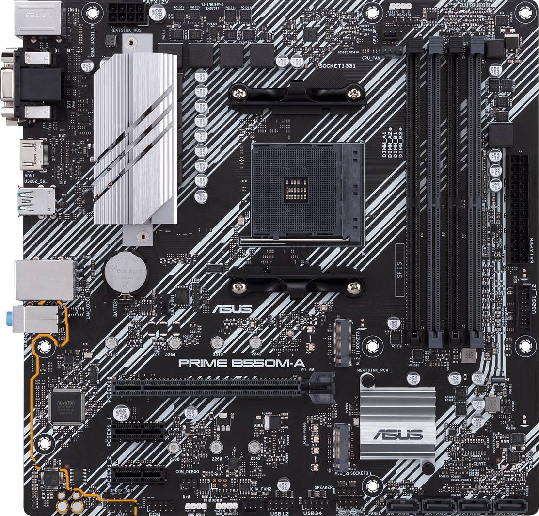 Asus PRIME B550M-A/CSM Mainboard Sockel (PC) AMD® AM4 Formfaktor (Details) Micro-ATX Mainboard-Chipsatz AMD® B550
