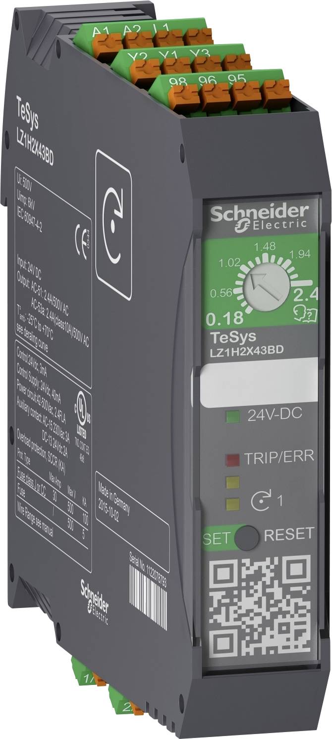 Schneider Electric LZ1H2X43BD LZ1H2X43BD Motorstarter Motorleistung bei 400V 0.75kW Motorleistung bei 230V 0.37kW Nennstrom 2.4A