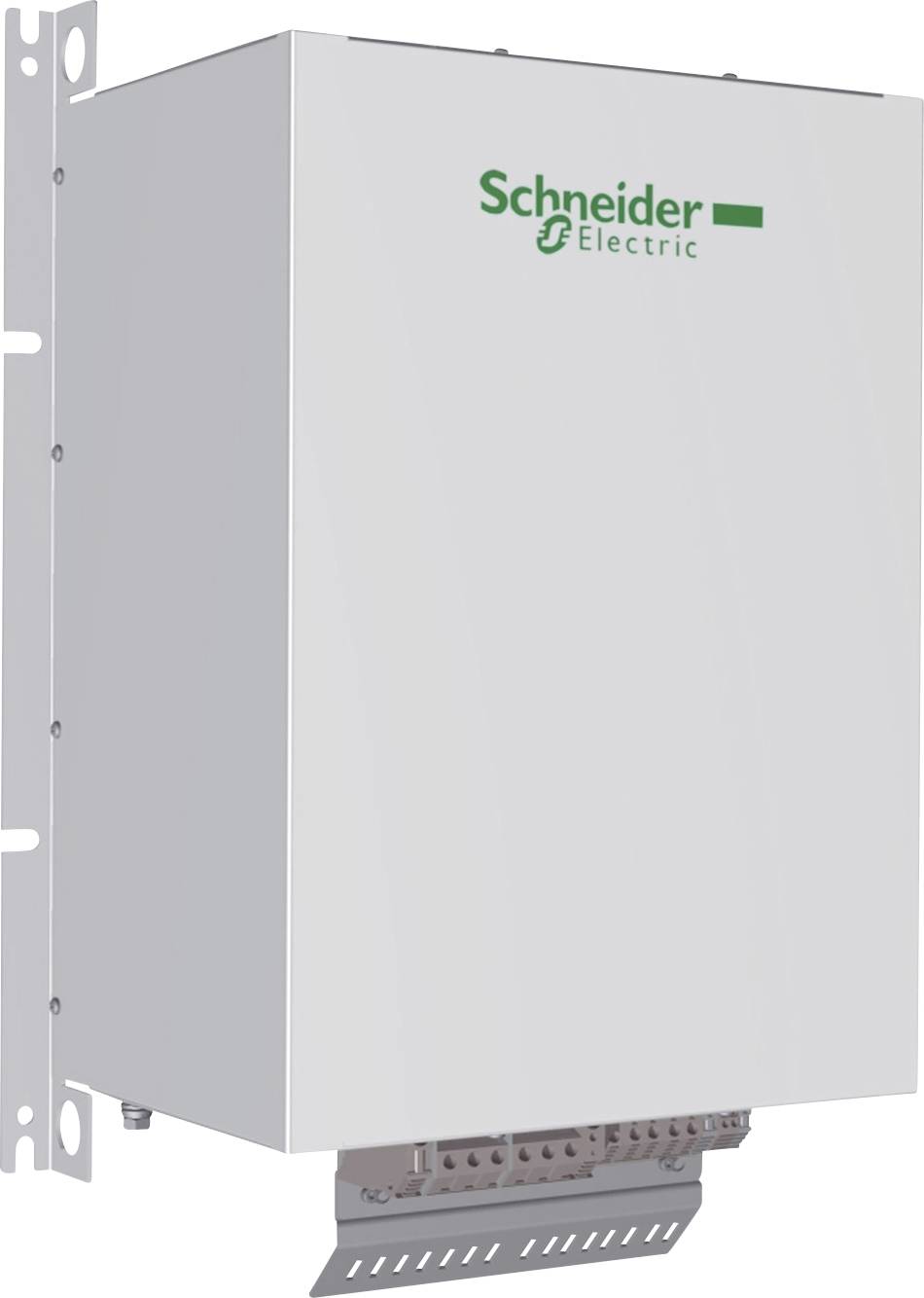 Schaltschrankmodul von Schneider Electric zur Steuerung elektrischer Systeme, rechteckige Form, neutraler Farbton, Wandmontage.