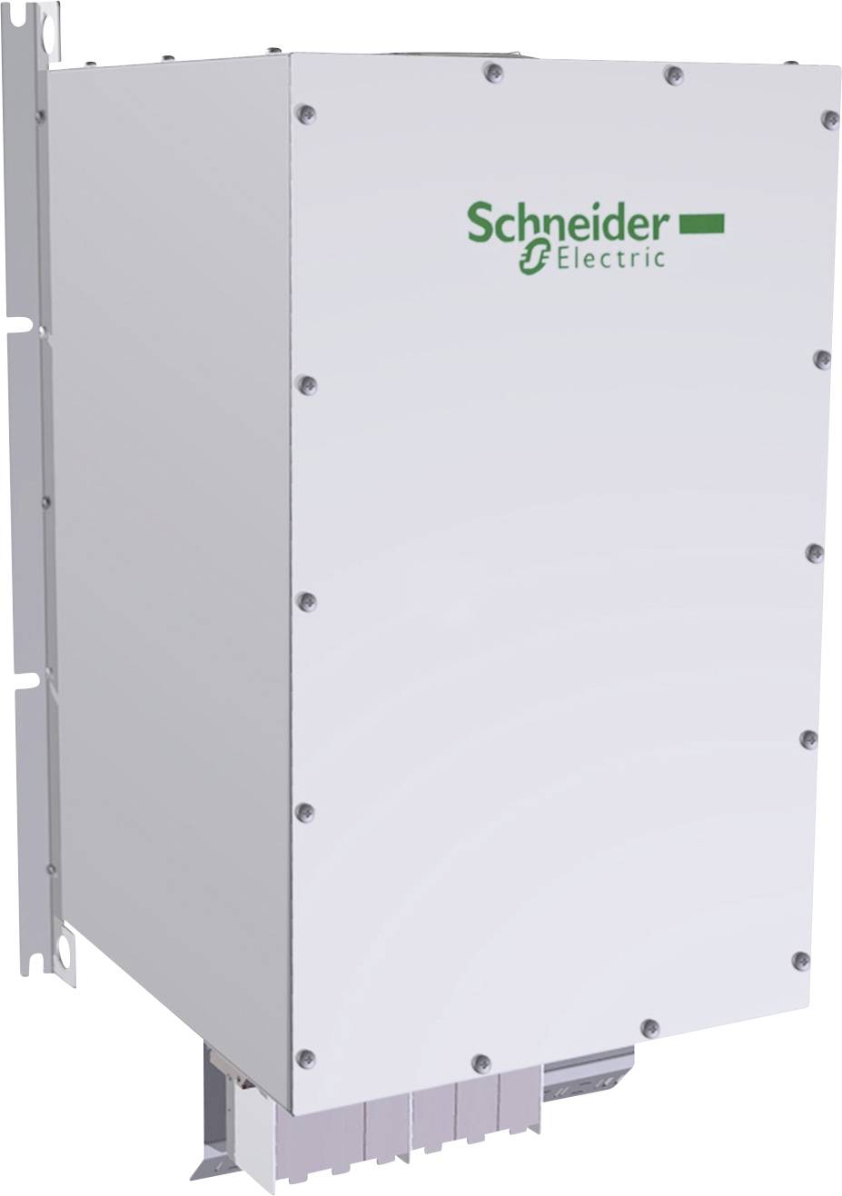 Weiße Wandladestation von Schneider Electric, robustes Design. Ideal für industrielle Umgebungen zur Stromversorgung und -steuerung.