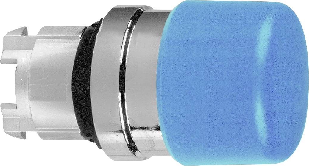 Silberner Knopf mit leuchtend blauem Kopf, geeignet für elektronische Geräte.