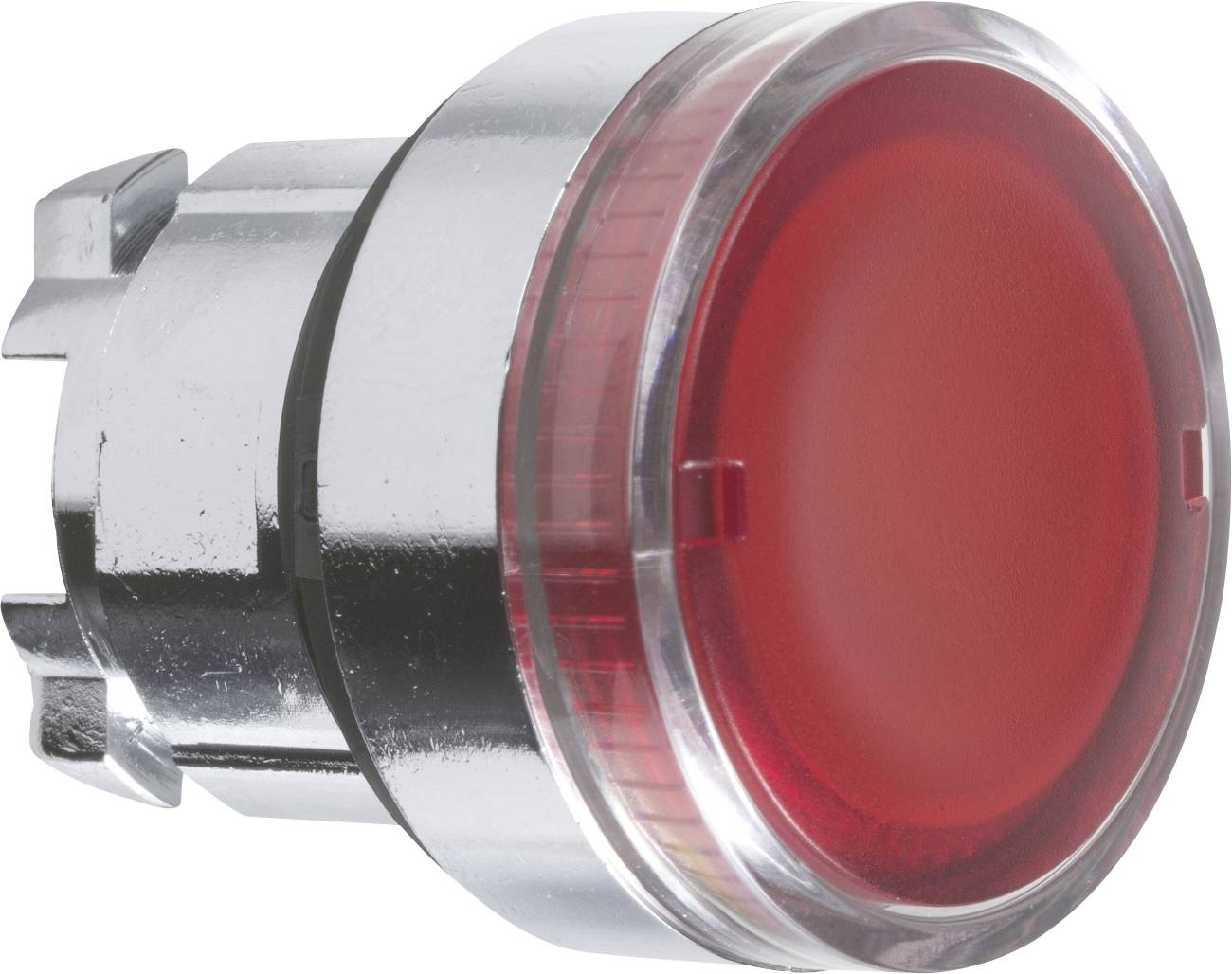 Schneider Electric ZB4BW34 ZB4BW34 Frontelement für Leuchtdrucktaster rückstellbar (Ø) 22mm unbeschriftet Chrom, Rot 1St.