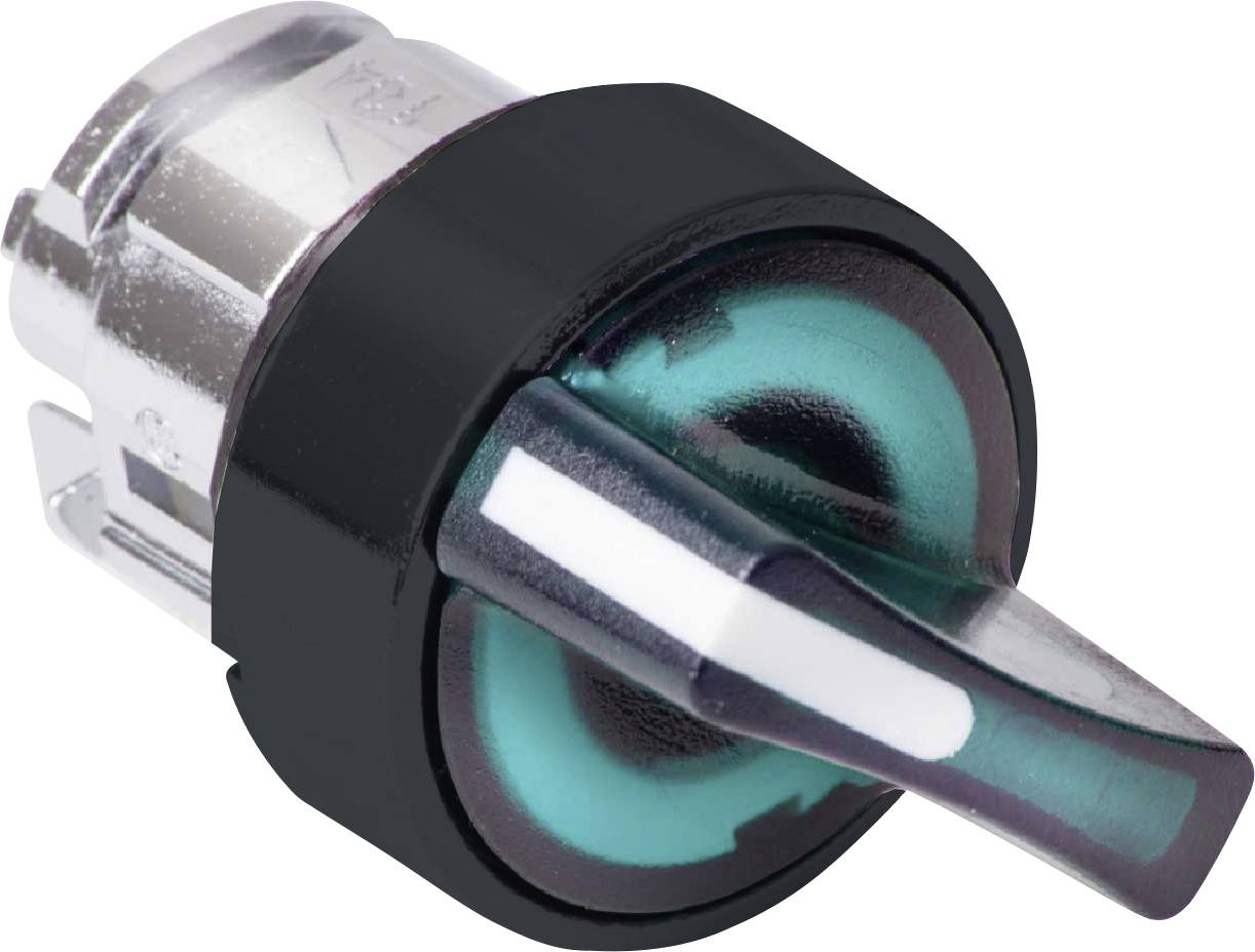 Ein metallischer Drehknopf in Schwarz und Silber, teilweise transparent, mit türkisfarbenen Akzenten, vermutlich zur Steuerung oder Einstellung von Geräten.