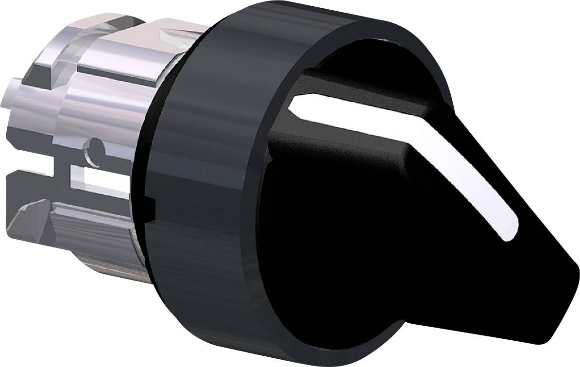 Drehschalter in schwarz und silber, geeignet zur Steuerung von elektrischen Geräten. Zeigt eine Standard-Positionseinstellung.