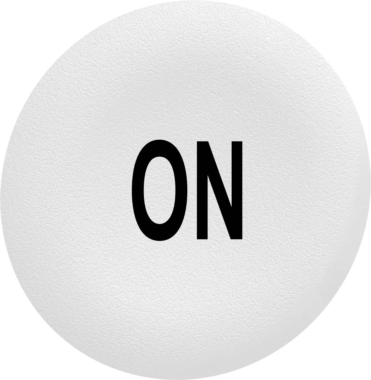 'ON' in schwarzen Buchstaben auf einem weißen, runden Button.