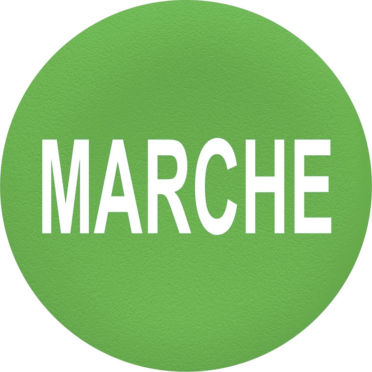 'Marche' steht in weißer Schrift auf einem runden grünen Hintergrund.