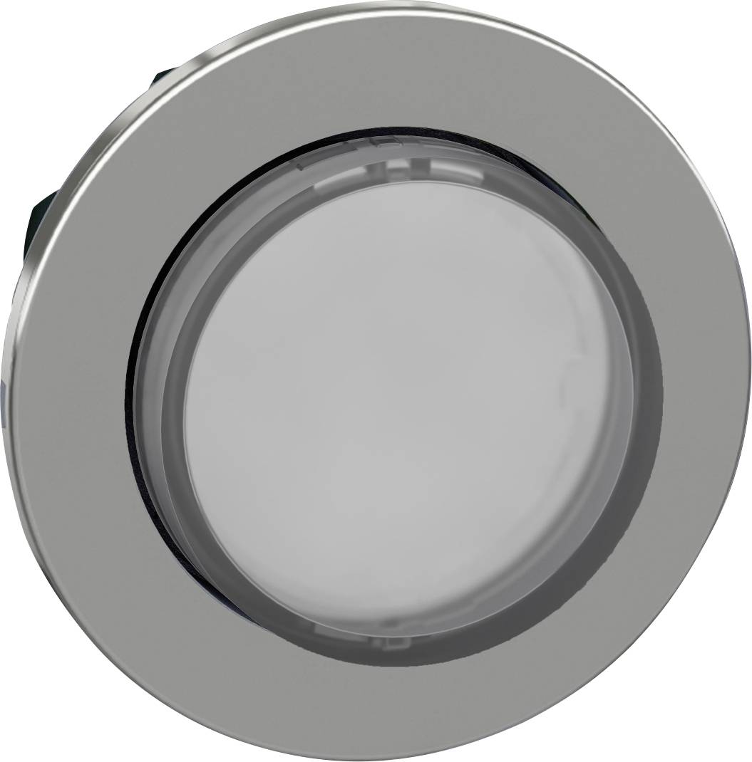 Abbildung eines runden, silbernen LED-Aufbaustrahlers mit klarem Diffusor im Zentrum. Ideal für moderne Beleuchtungen in Innenräumen.