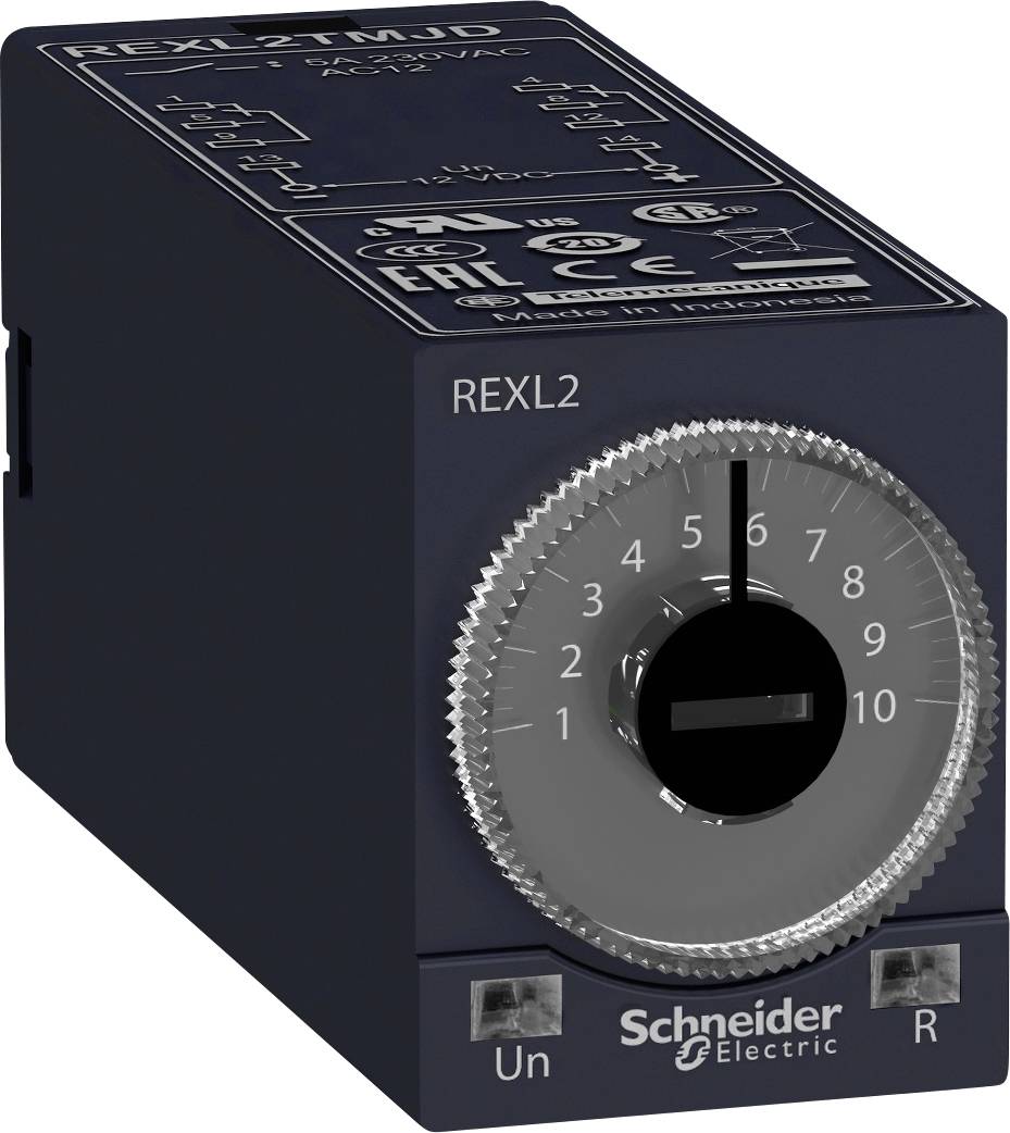 Schneider Electric REXL2TMP7 REXL2TMP7 Zeitrelais 230 V/AC 1 St. Zeitbereich: 0.1s - 100h 2 Wechsler