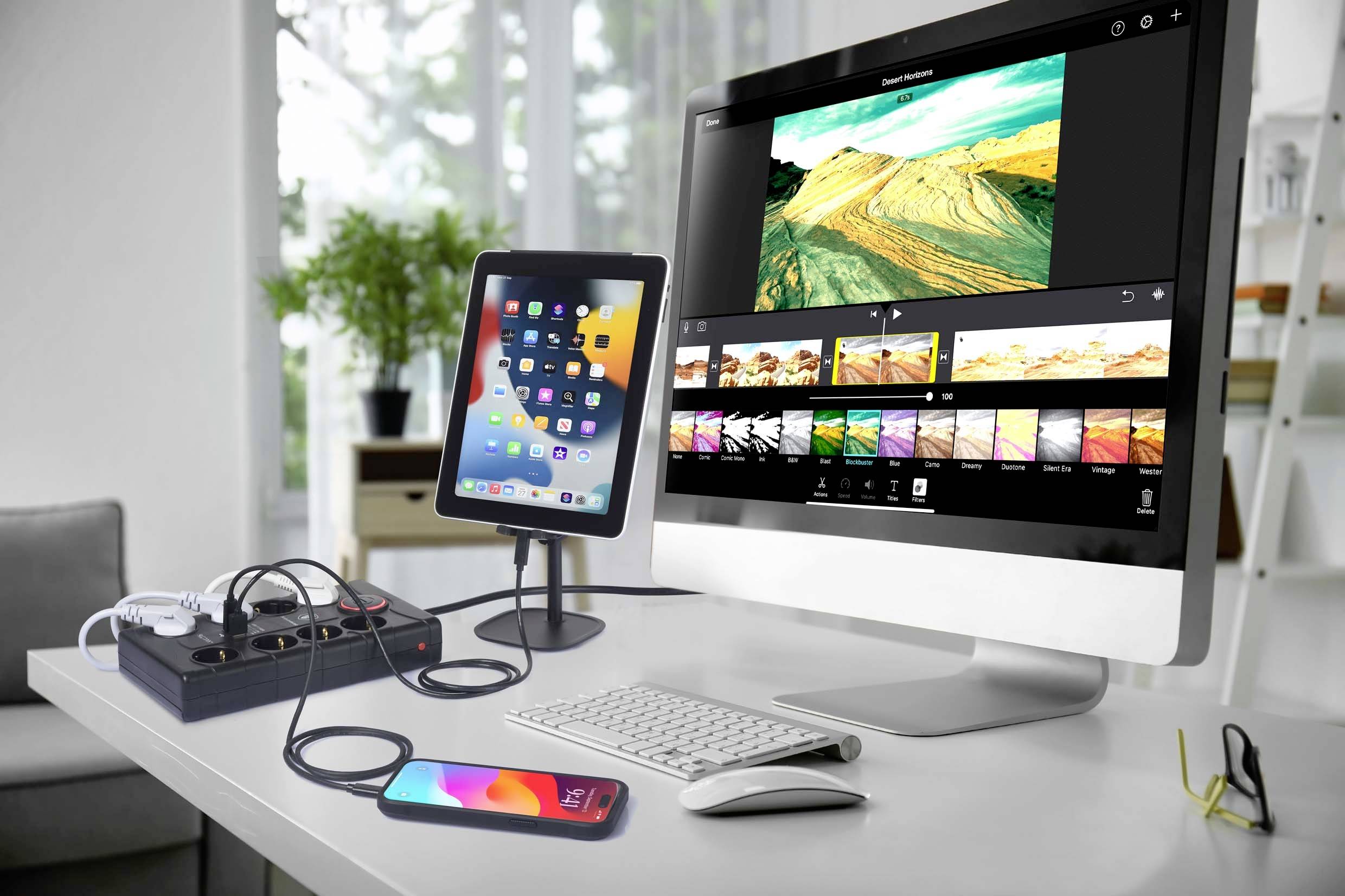 Sygonix SY-4751202 Überspannungsschutz-Steckdosenleiste 8fach Schwarz Schutzkontakt 1St.