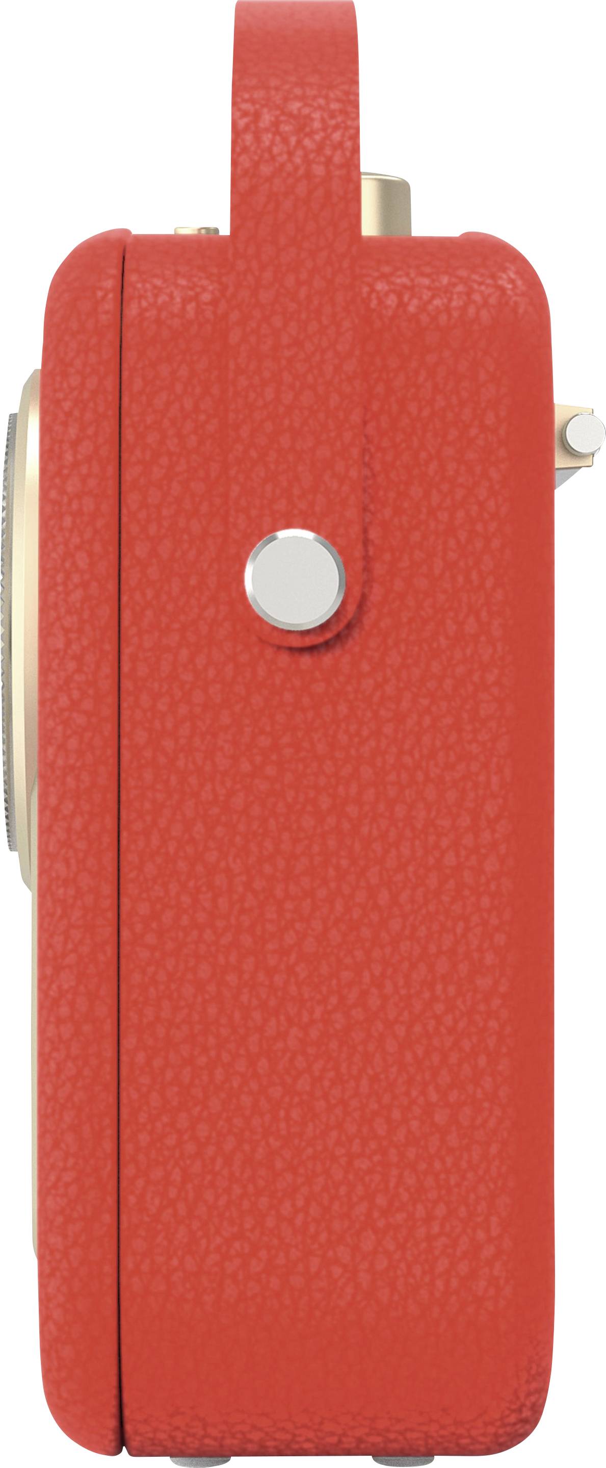 Nordmende Transita 130 Tischradio DAB+, UKW AUX, Bluetooth®, USB Akku-Ladefunktion, Weckfunktion, wiederaufladbar Rot